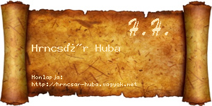Hrncsár Huba névjegykártya